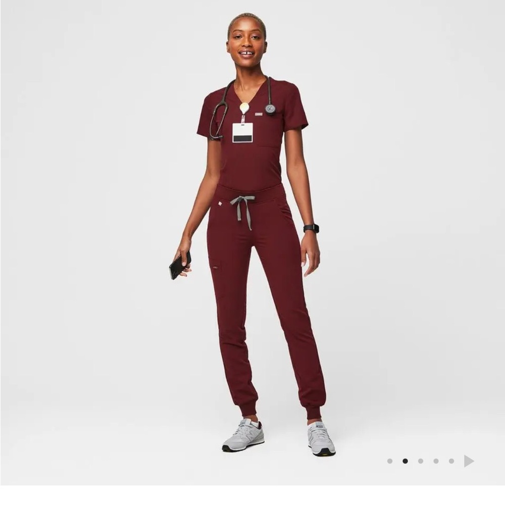 Brand new XS FIGS Maroon Scrub Set